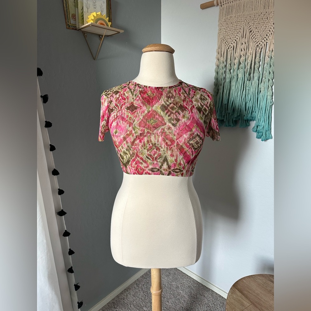 MISA Los Angeles sheer crop top size M